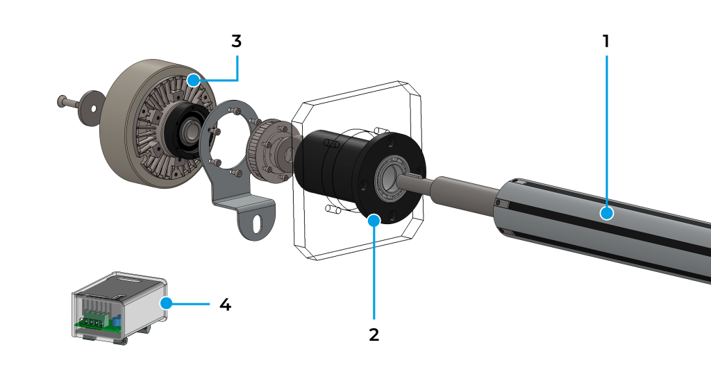 Sistema de rebobinado en voladizo con eje expansible cantilever y embrague electromagnético para regulación precisa de tensión industrial.